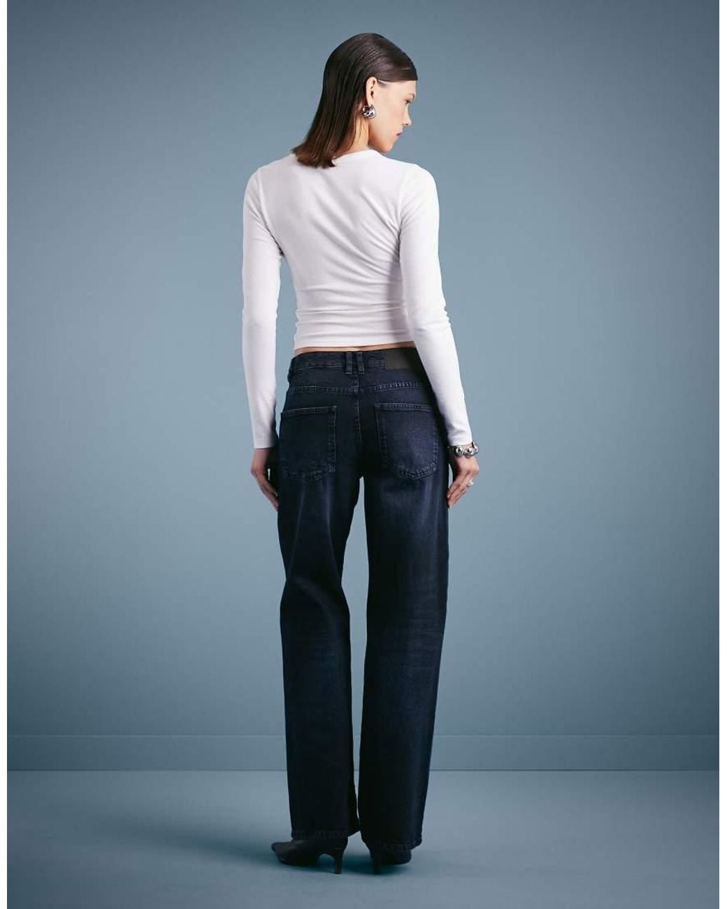 Weekday Blue Nova Low Waist Slim Fit Bootcut Jeans
