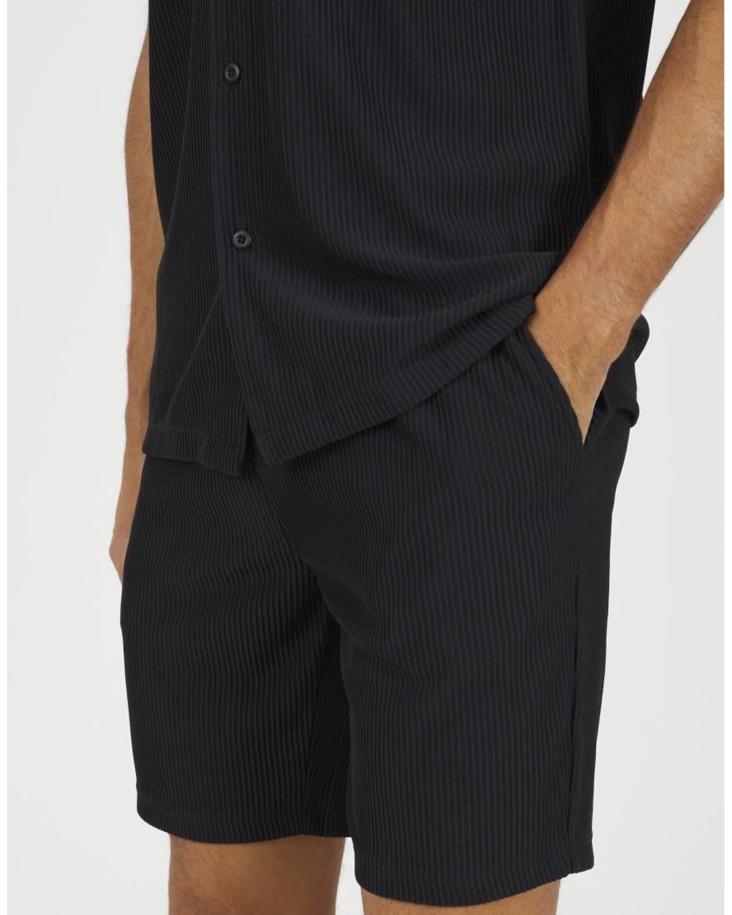 Brave Soul Blue Pleated Shorts for men