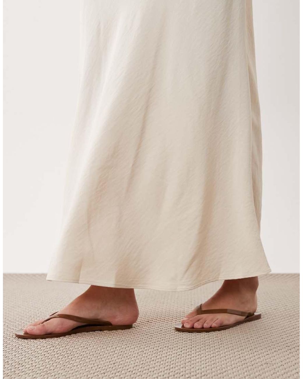 Jdy White A-line Satin Maxi Skirt