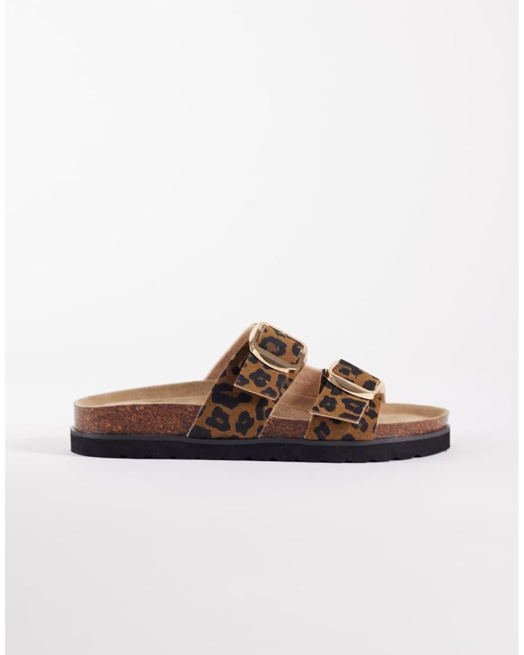 New Look Double Strap Sandals in Brown | Lyst UK