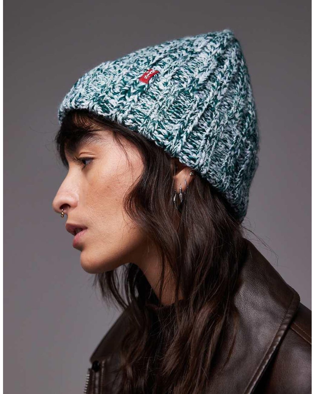 Levi's Gray Alex Speckle Knit Beanie