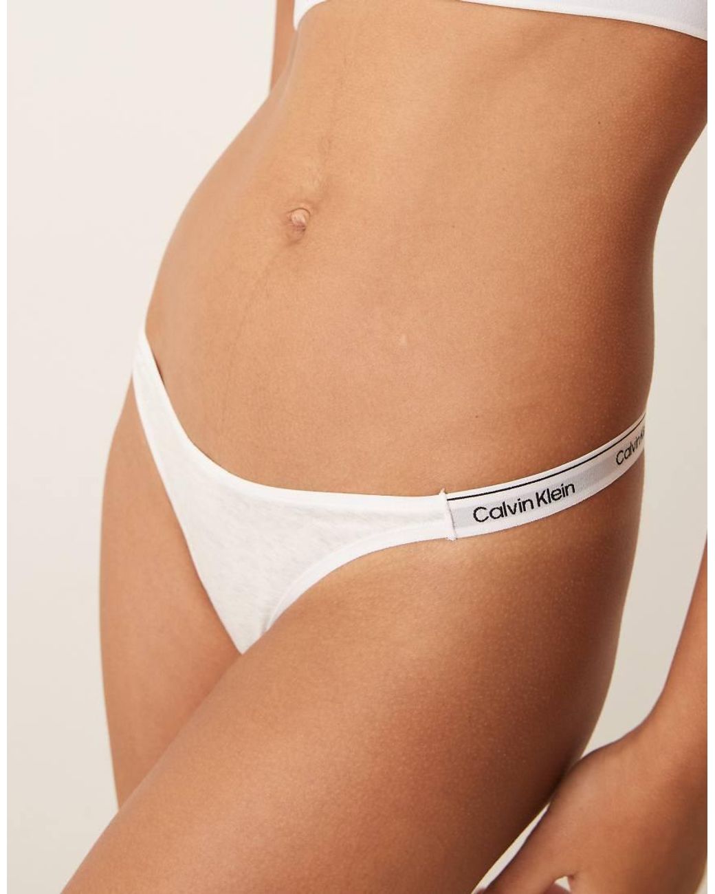 Calvin Klein Natural Icon Logo Dipped String Thong