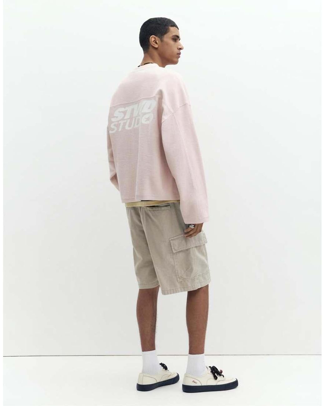 Bermuda Stile Cargo di Pull&Bear in Natural da Uomo