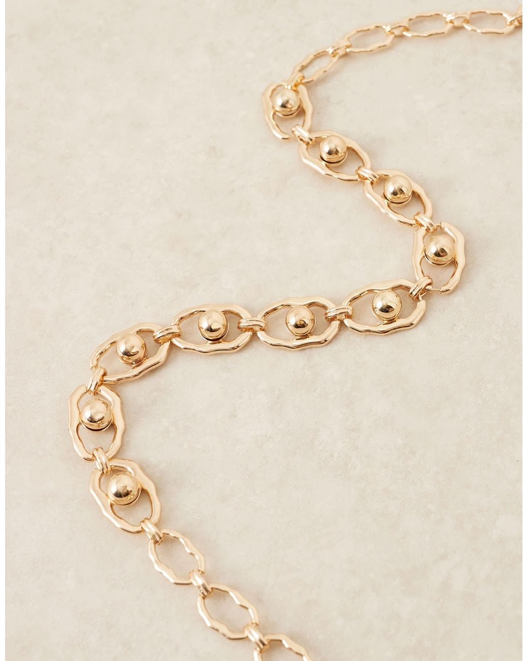 ASOS Brown Asos Design Curve Waist And Hip Ball Chain Belt