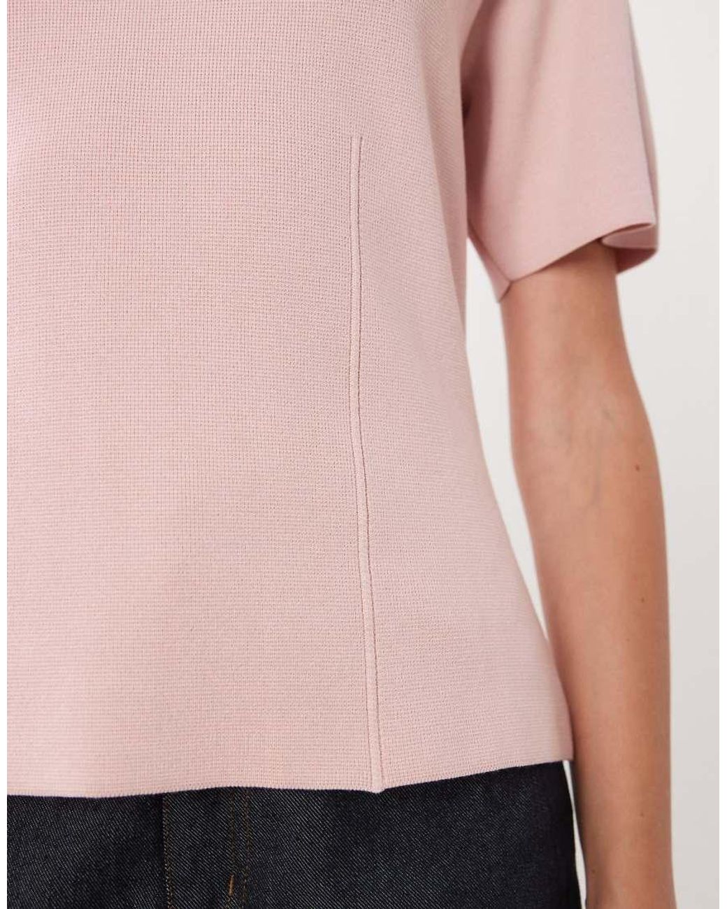 Mango Pink Compact Knit T-shirt