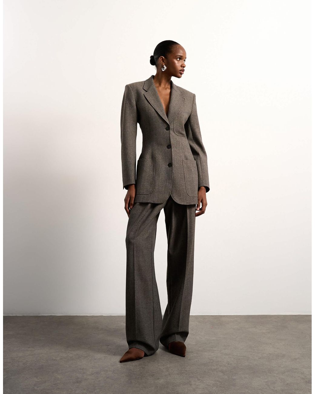 TOPSHOP Green Tolu coker x – taillierter blazer im 80er-stil