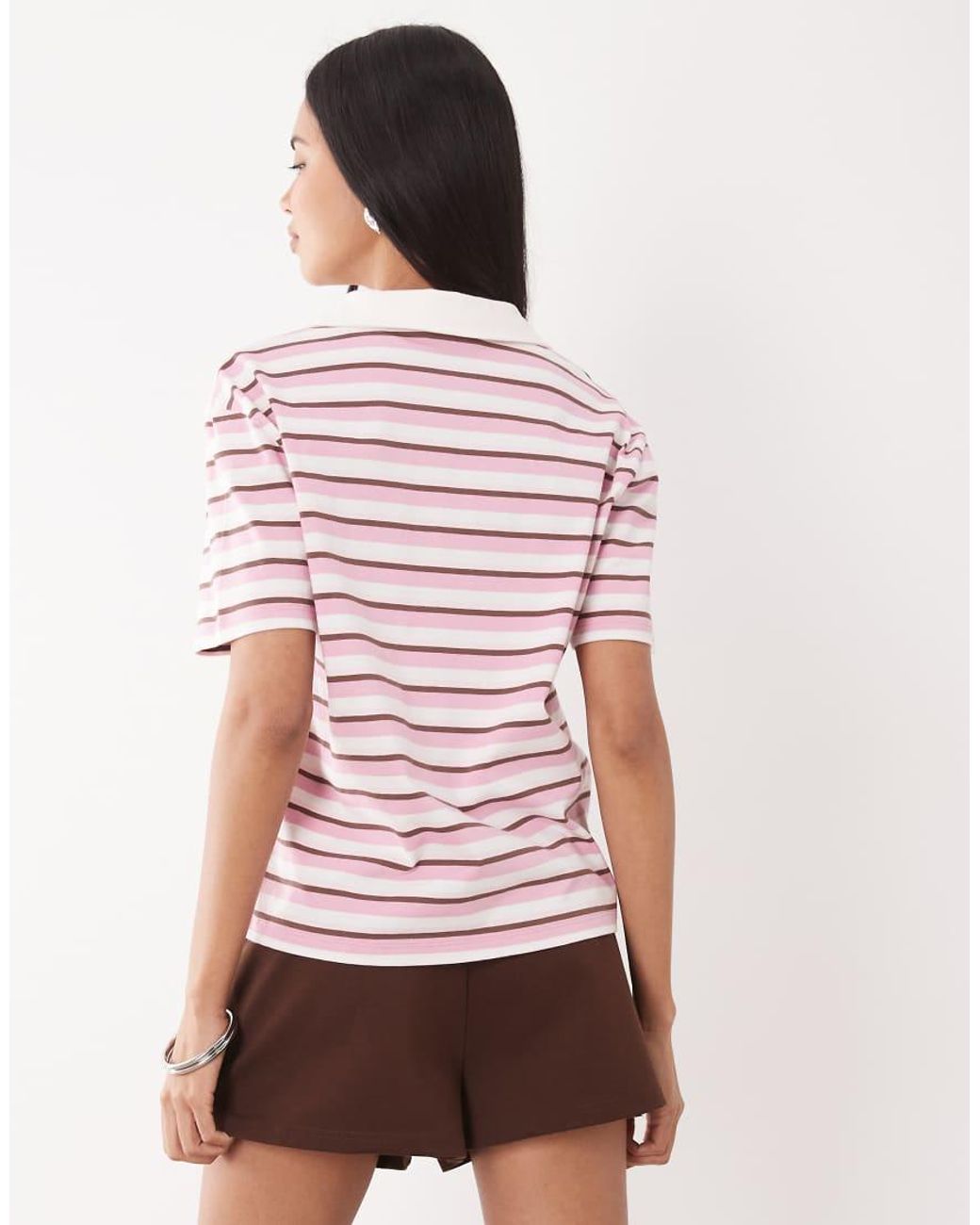 The Frolic Pink Exclusive Cotton Collared Polo Top