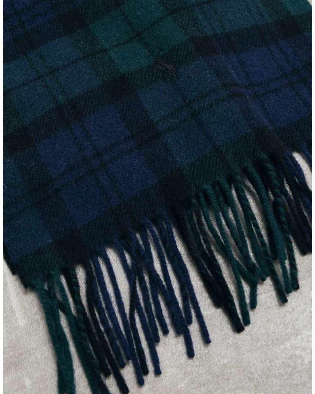 Polo Ralph Lauren Blue Icon Logo Check Print Scarf for men