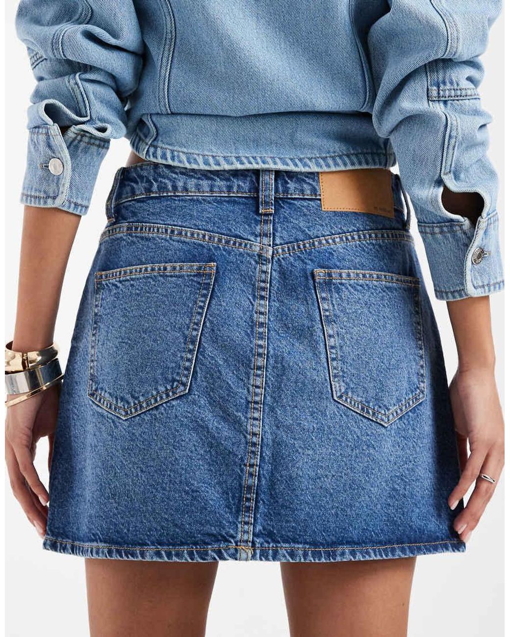 ASOS Blue High Waisted Mini Skirt