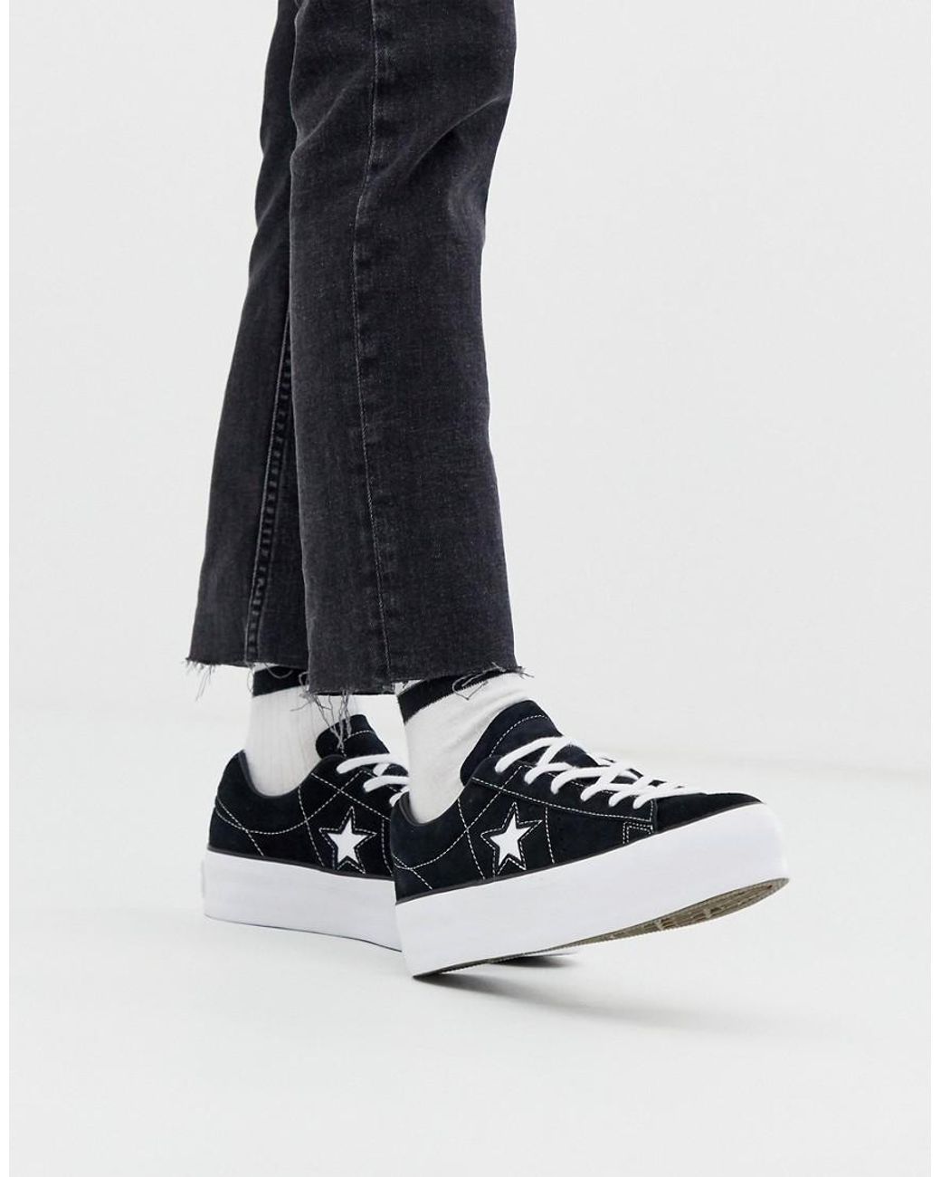 Converse One Star Black Platform Trainers | Lyst Canada