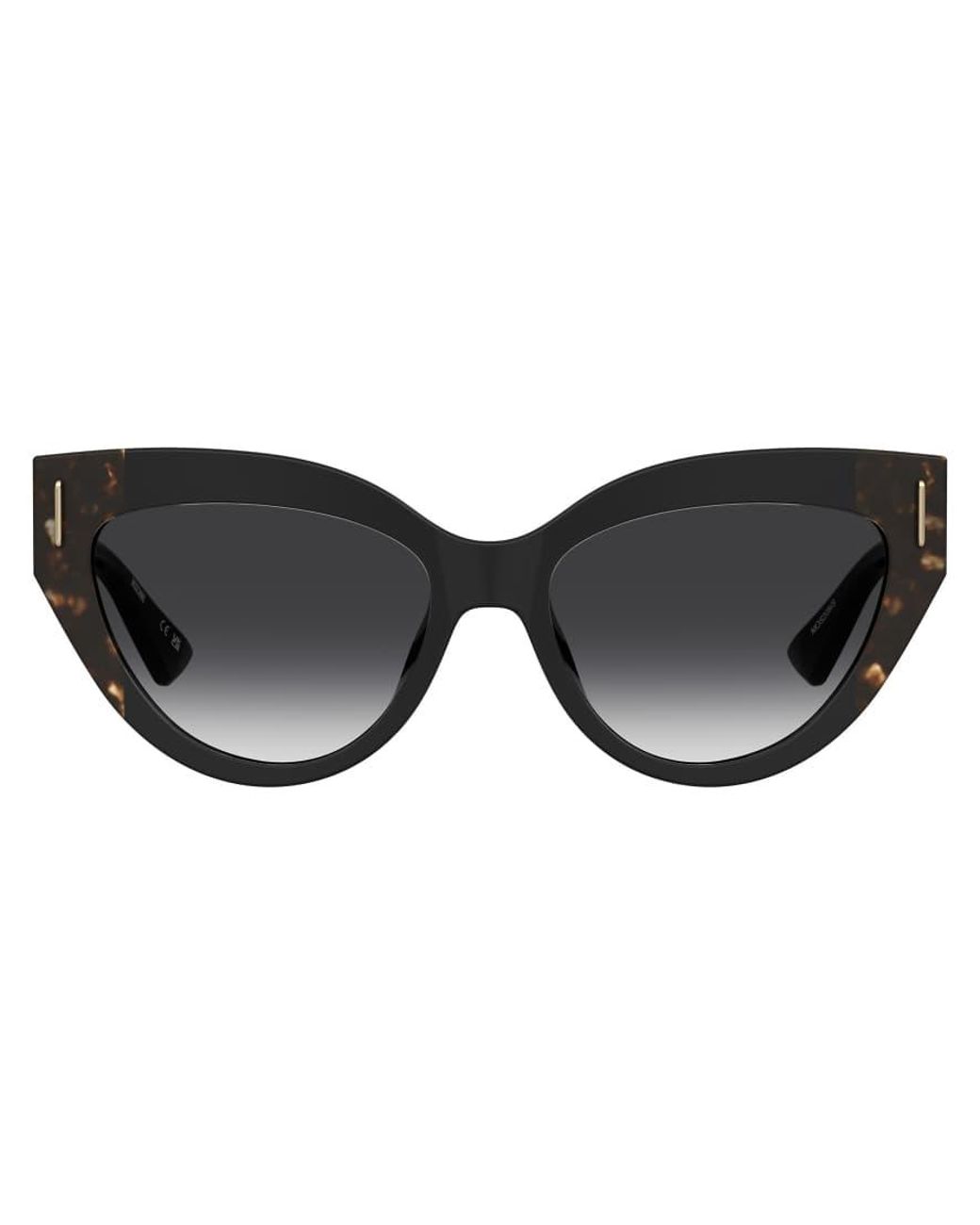 Moschino Black Cat Eye Sunglasses With Dark Shaded Lenses
