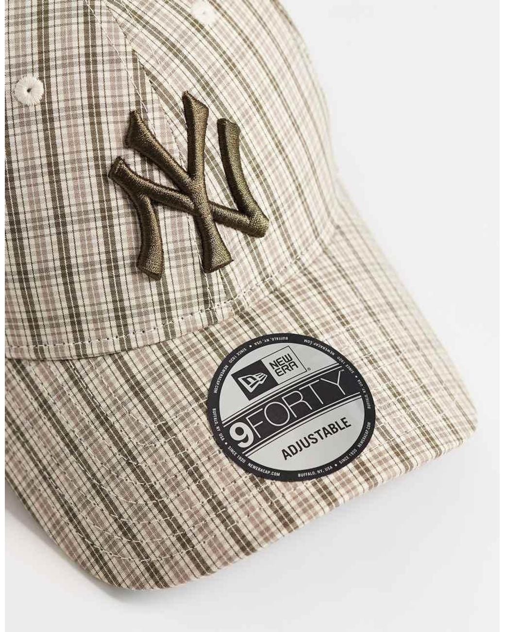 KTZ X Asos Exclusive Ny Yankees 9Forty Micro Check Cap in Natural | Lyst UK