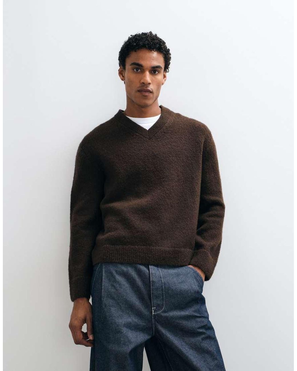 ARKET Blue V Neck Knit Jumper for men