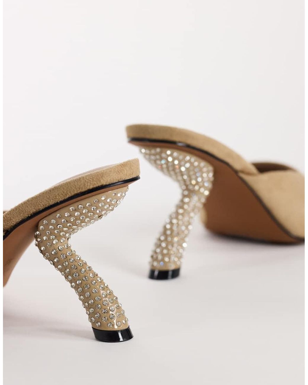 TOPSHOP Natural Octavia Strappy High Diamante Heel Sandal