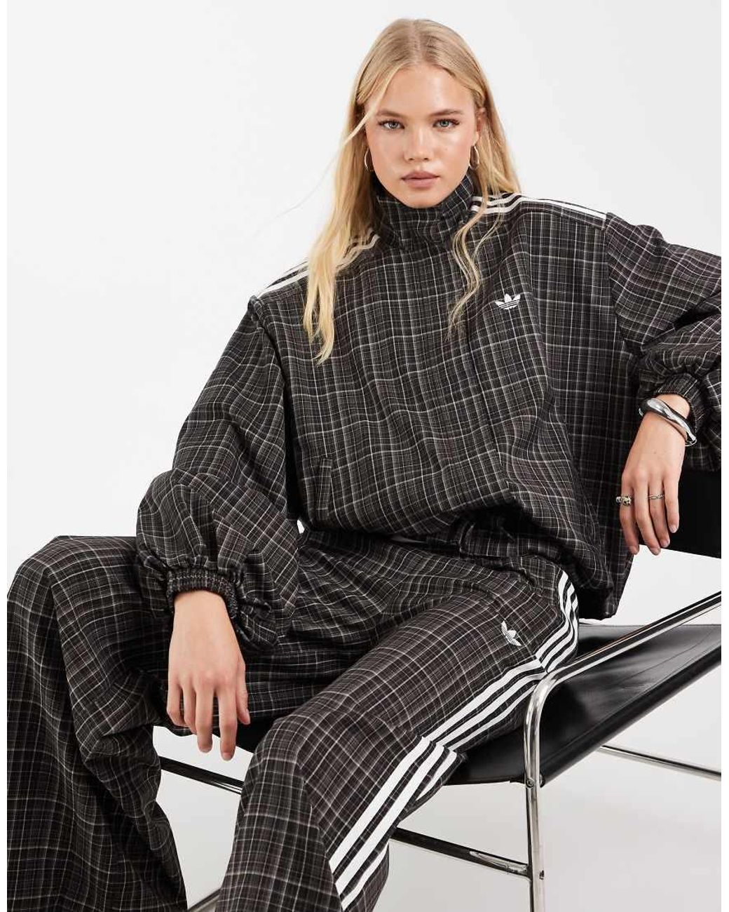Adidas Originals Black Check Track Bottoms