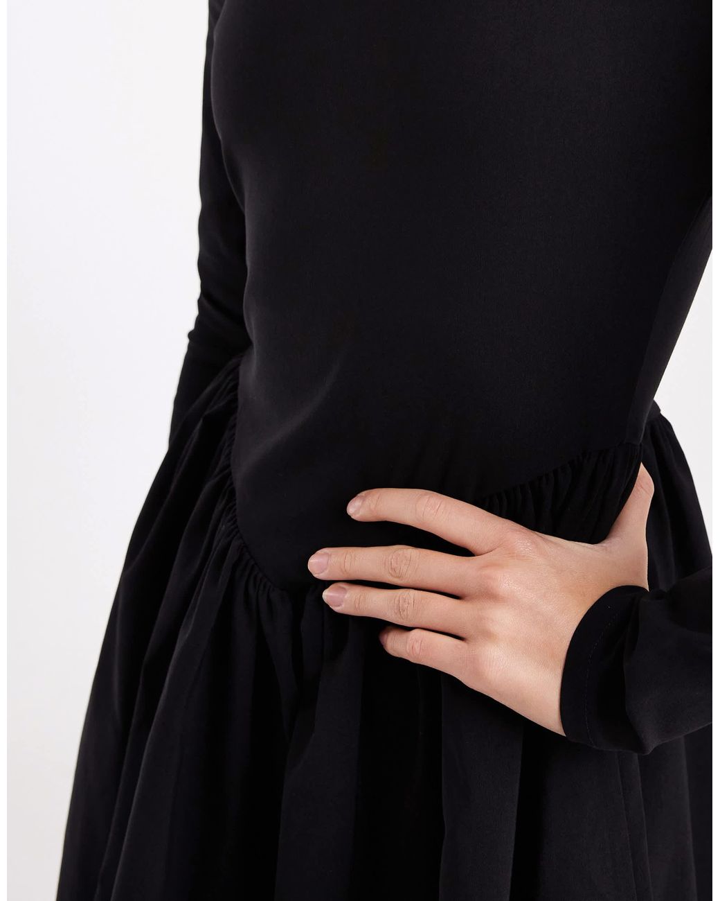 ONLY Black Corset Detail Long Sleeve Mini Dress