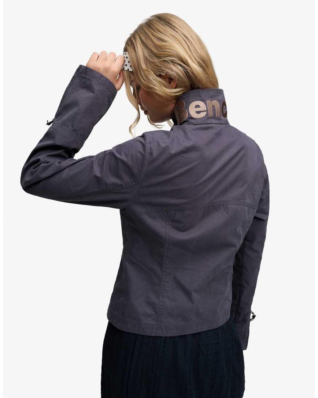 Bench x Superdry & Co Blue High Neck Peached Jacket