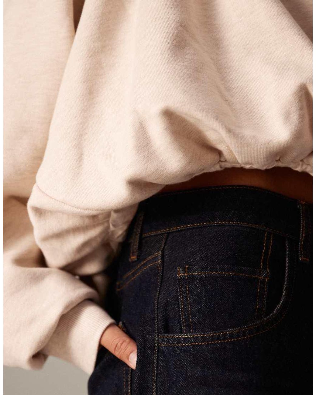 ARRANGE Natural Bubble Hem Sweatshirt