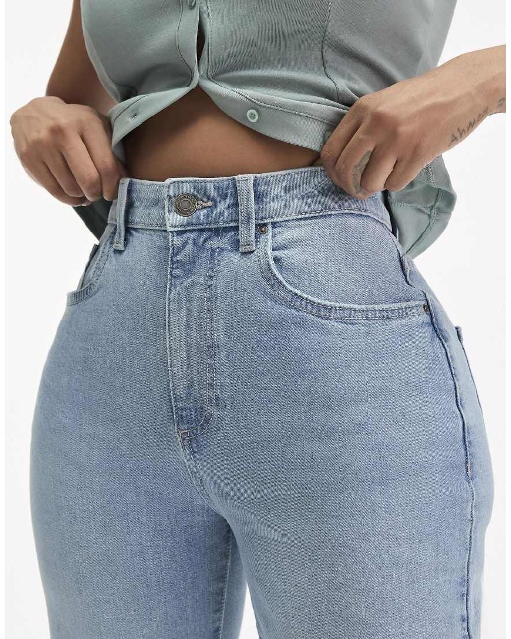 Cotton On Blue Curvy Stretch Straight Jean