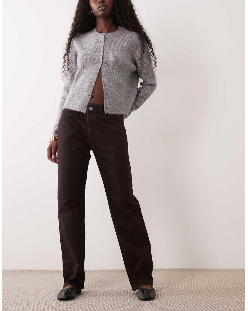 GOOD AMERICAN Brown Straight Leg Jean