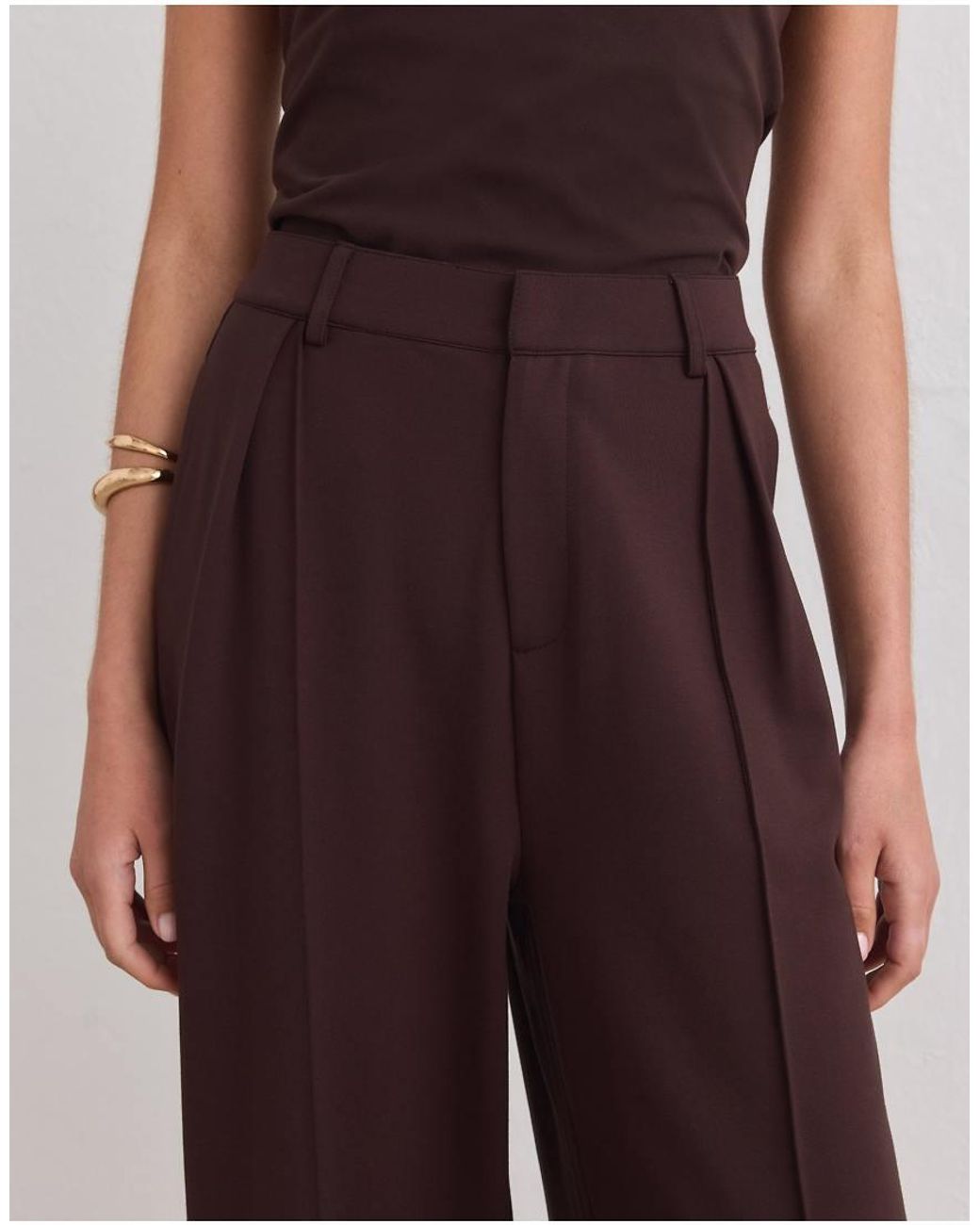 Aim'n Purple Chocolate Luxe Relaxed Tailored Pants
