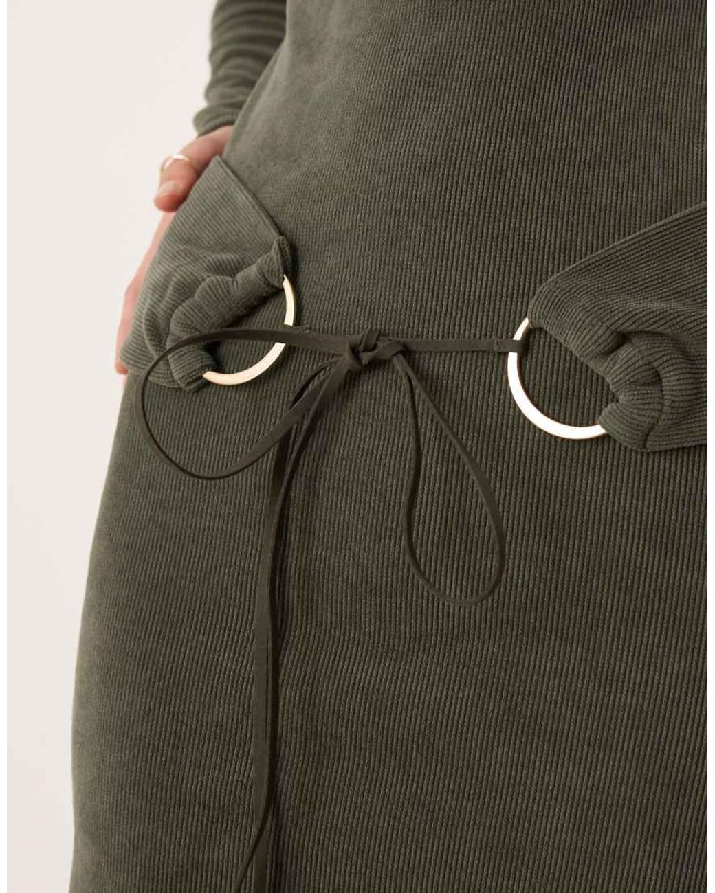 ASOS Green High Neck Cord Mini With Hardware