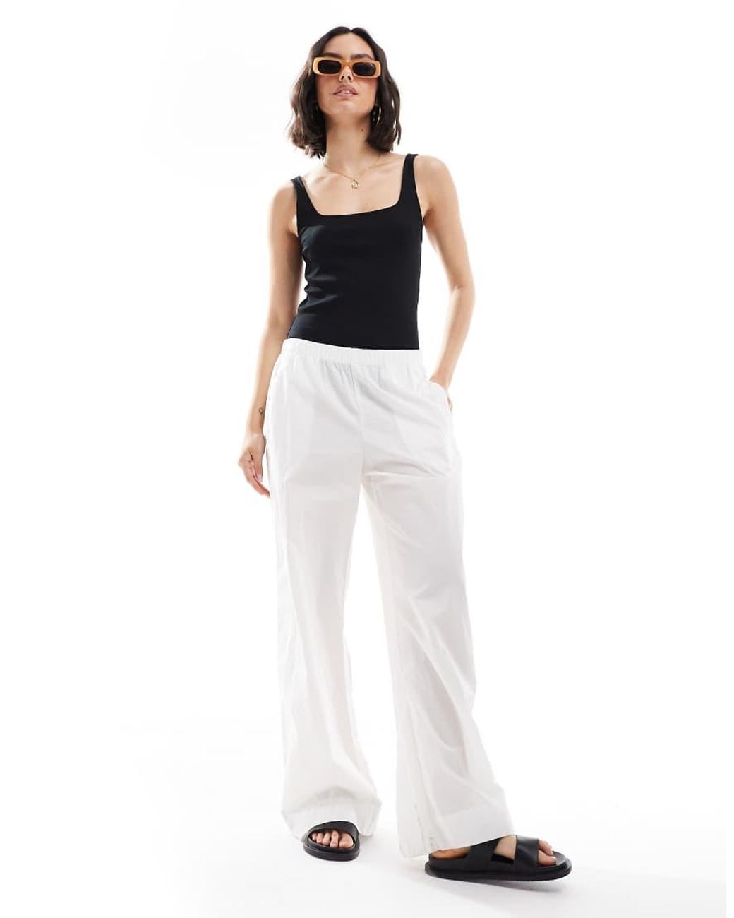 Pimkie Black Ribbed Cotton Square Neck Bodysuit