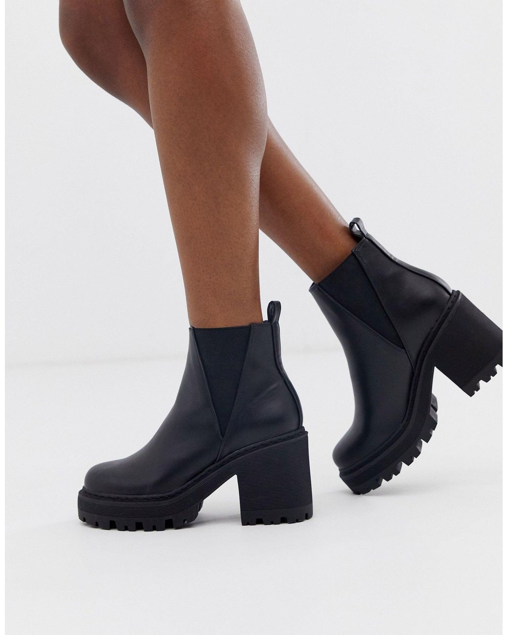 Truffle Collection Chunky Chelsea Boots in Black | Lyst UK