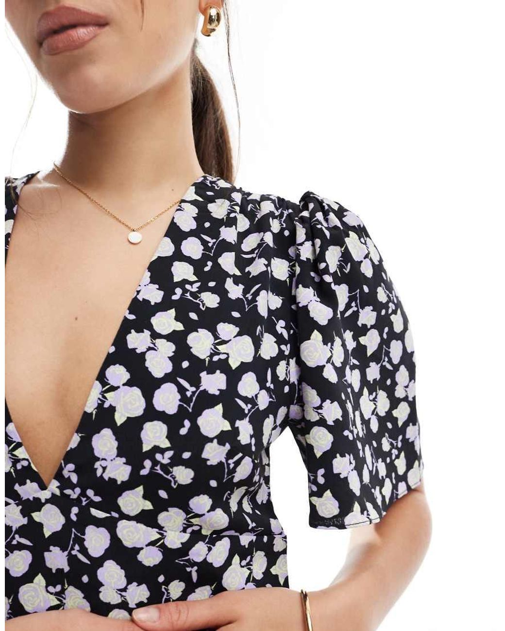Glamorous Black V-Neck Maxi Tea Dress