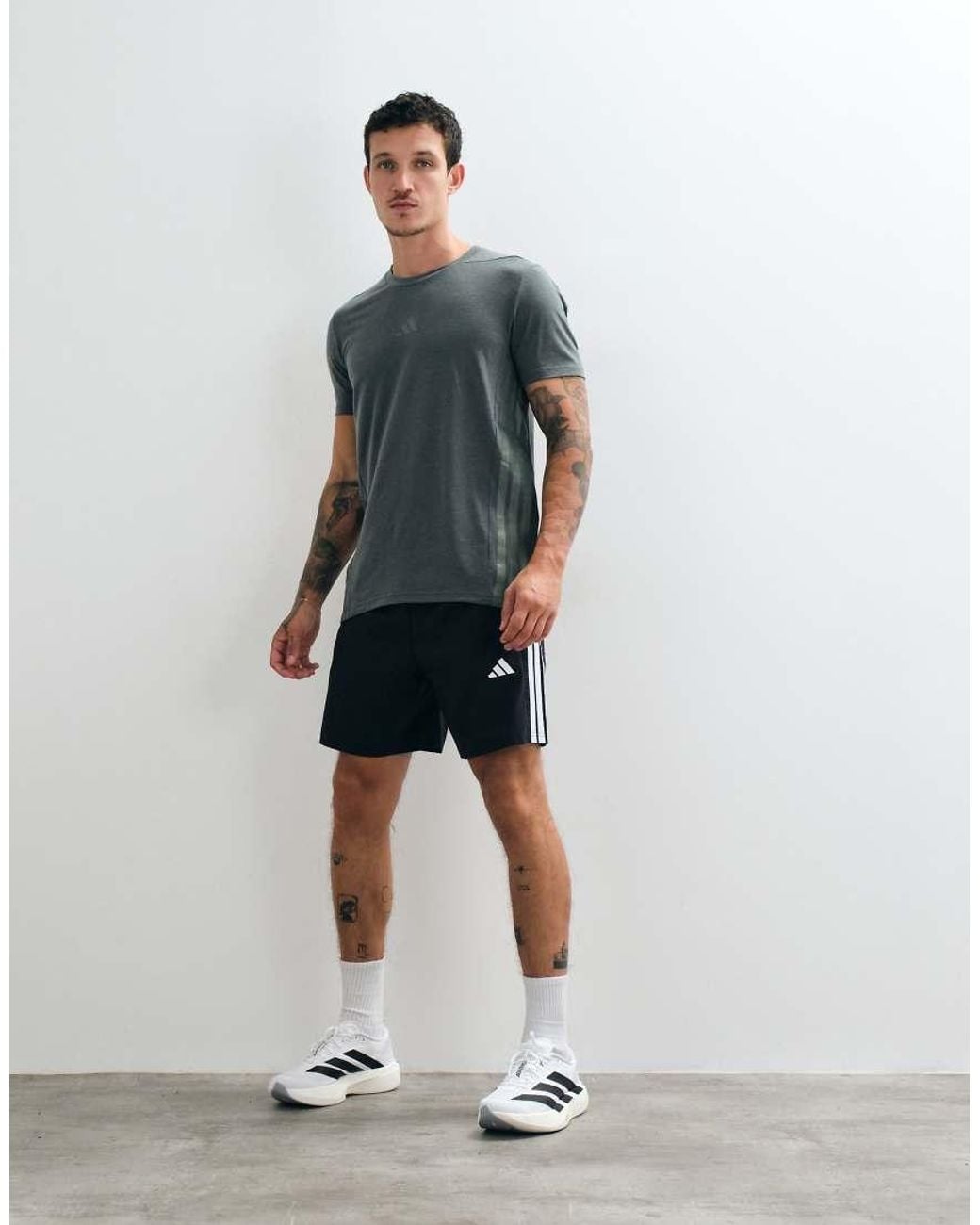 Adidas Originals Blue Workout Essentials Base 3 Stripes Woven Short for men