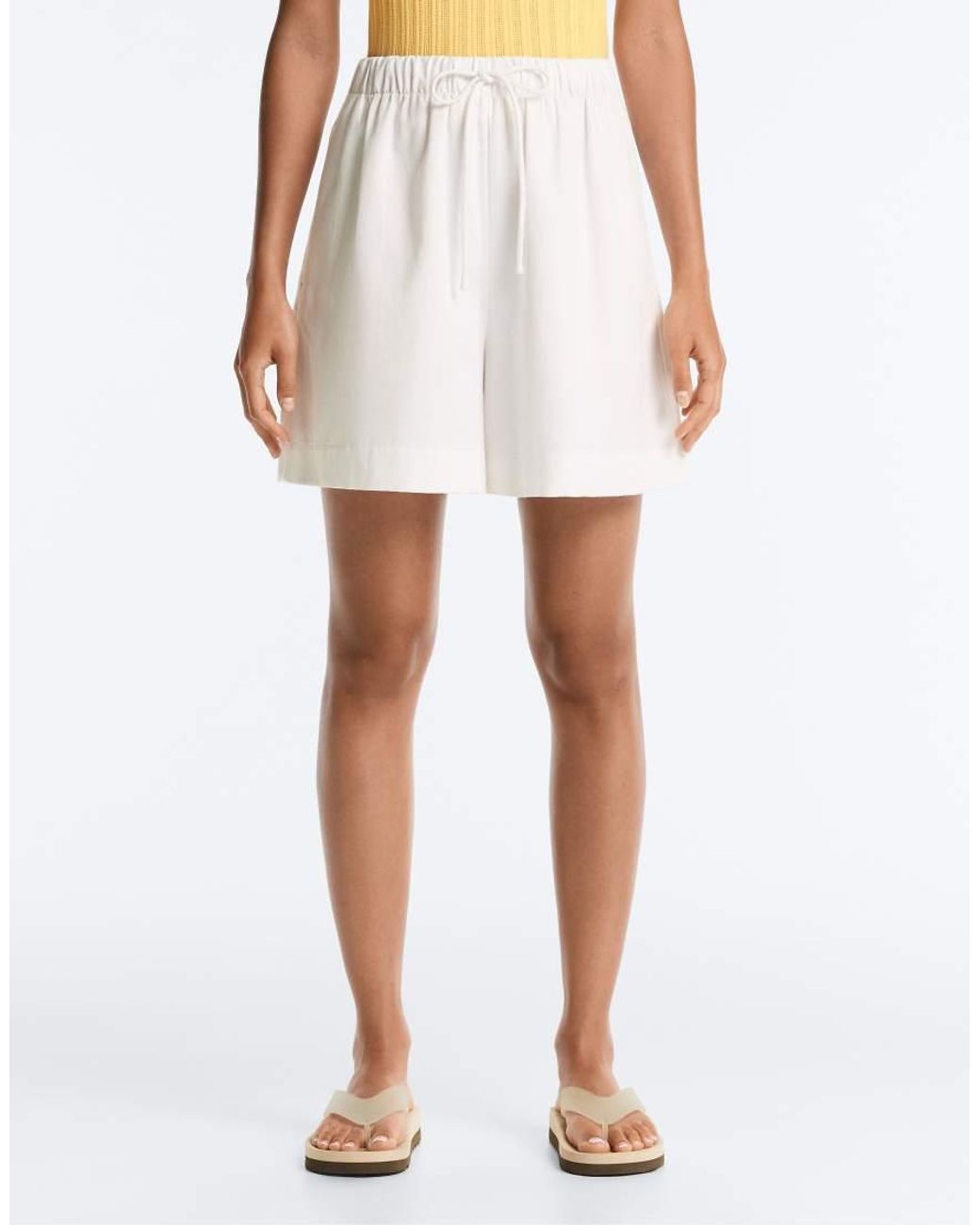 Oysho White Cotton Blend Shorts