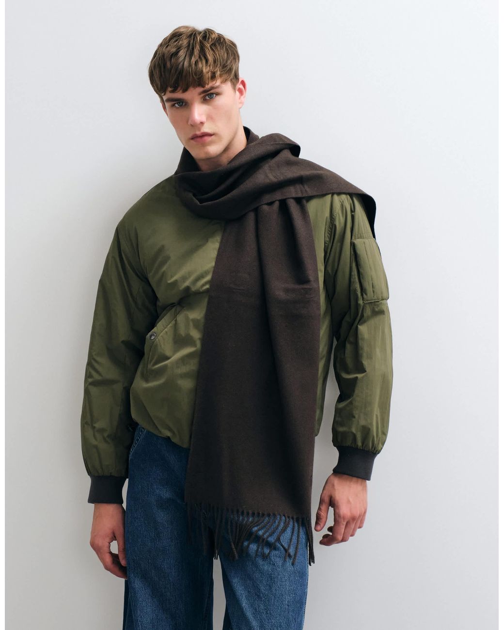 Mango Strickschal in Green für Herren