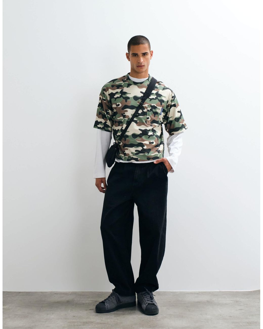 Collusion Green Boxy Tee for men