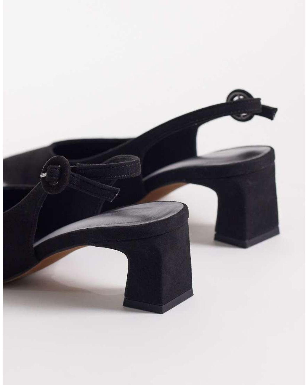 ASOS Blue Swift Sling Back Block Heeled Shoes