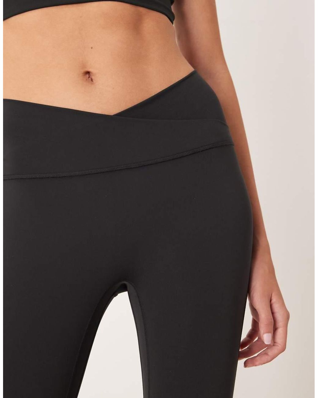 Adidas Originals Natural Three Stripes Studios Crossover Waistband leggings