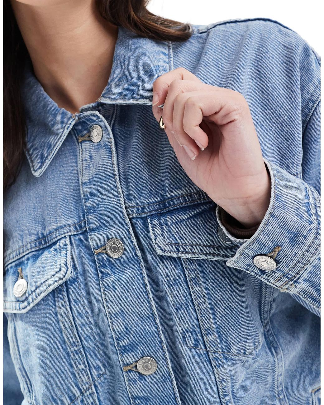 ONLY Blue Oversized Denim Jacket
