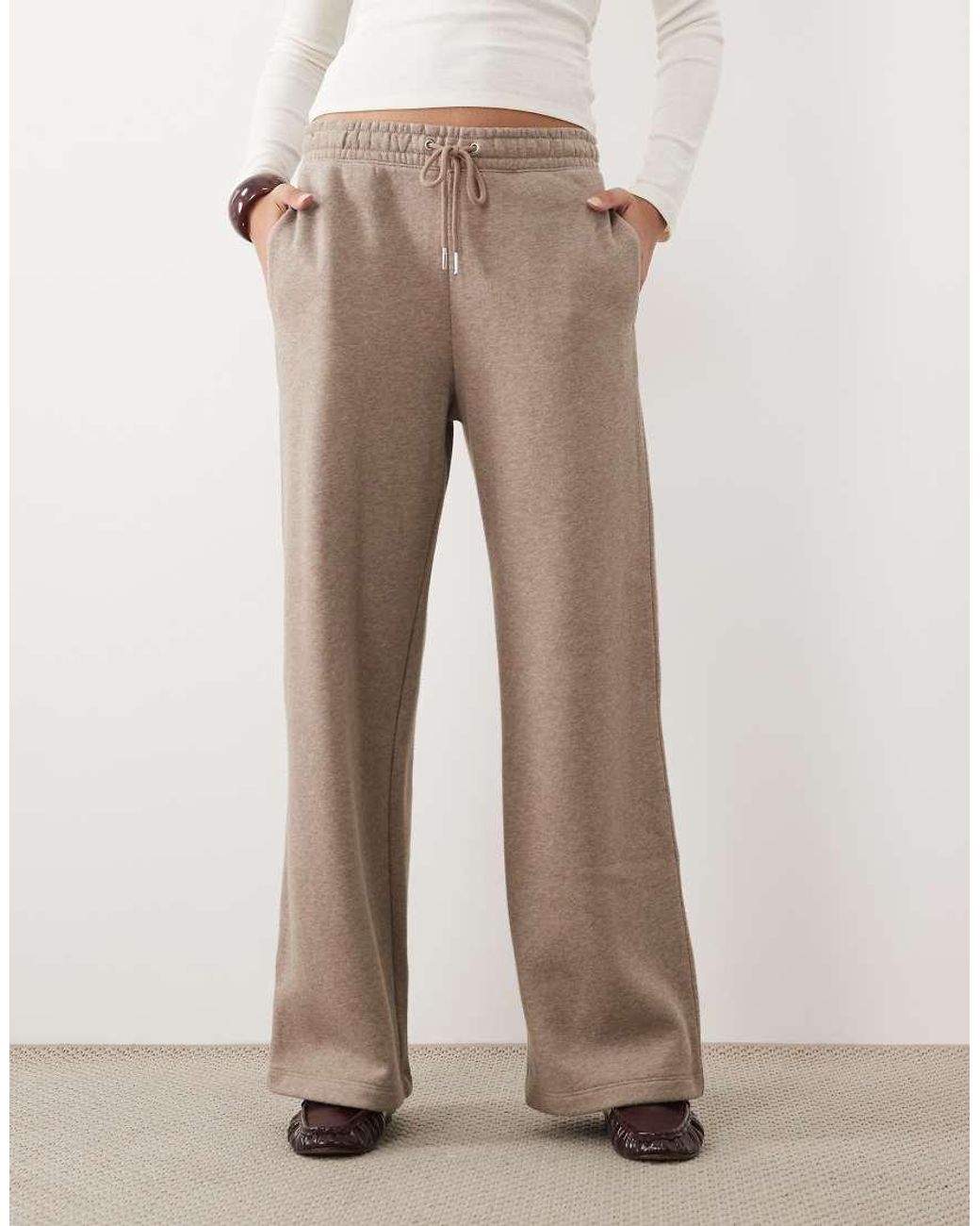 Abercrombie & Fitch Natural Co-Ord High Rise Wide Leg Jogging Bottoms