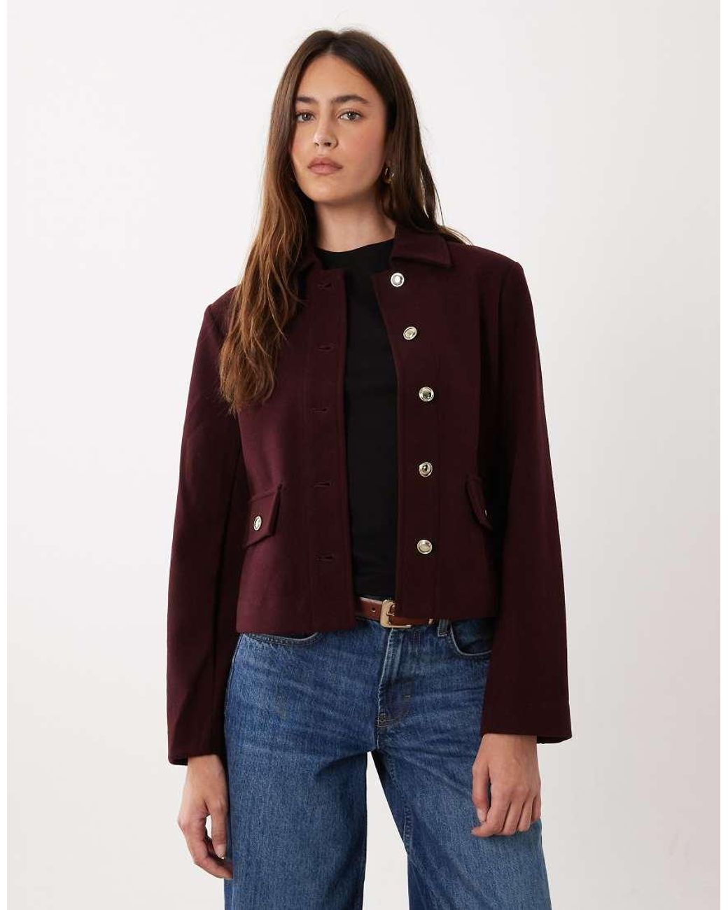 New Look Red Button Down Shacket