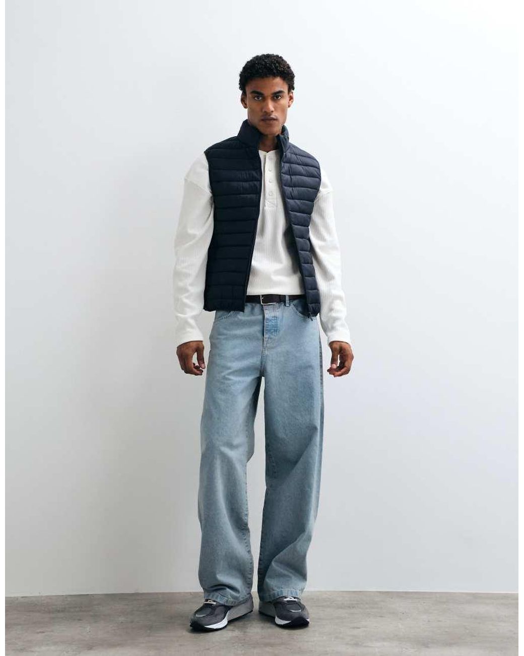French Connection Blue Padded Lightweight Gilet for men