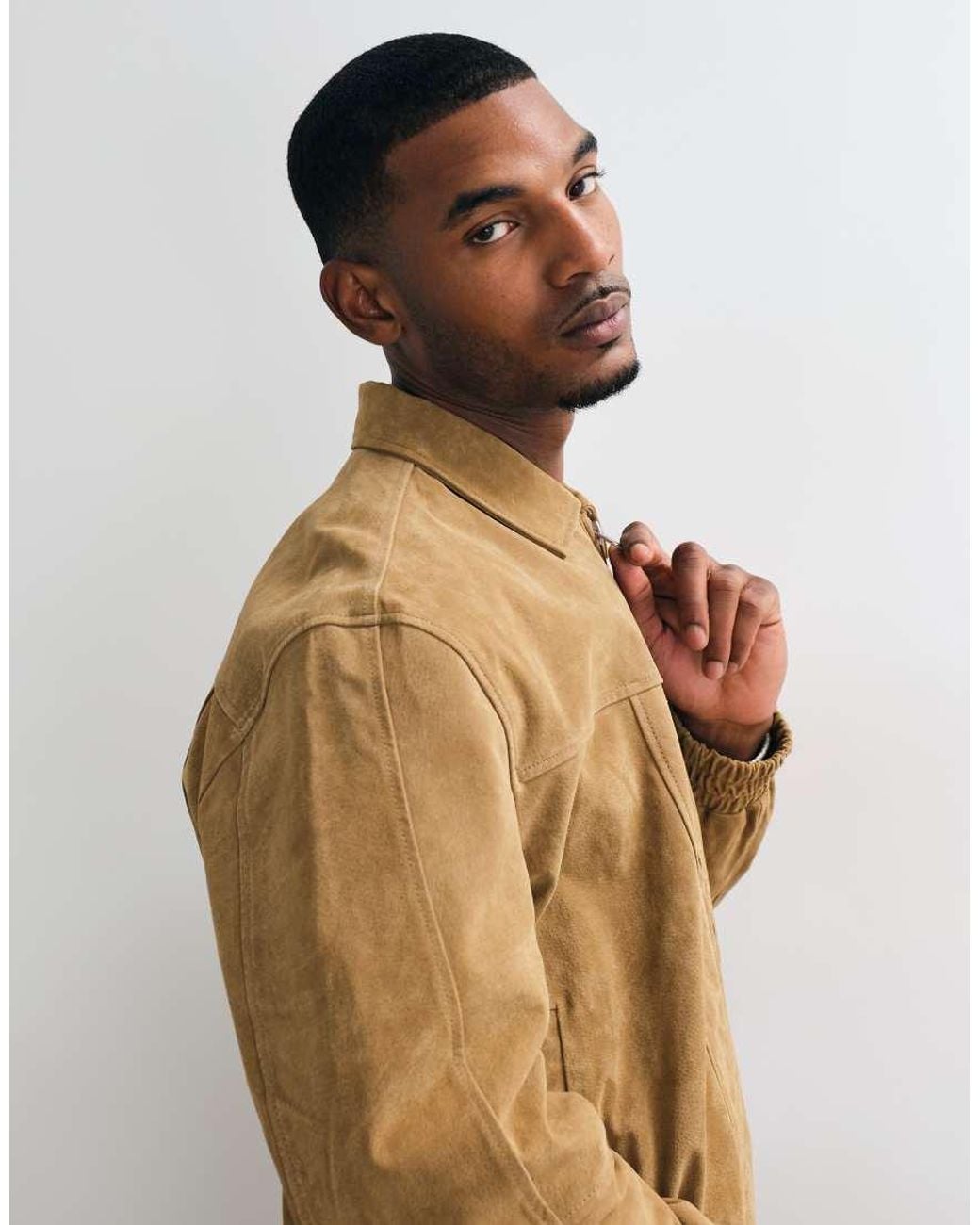 ASOS Natural Real Leather Oversized Bomber for men
