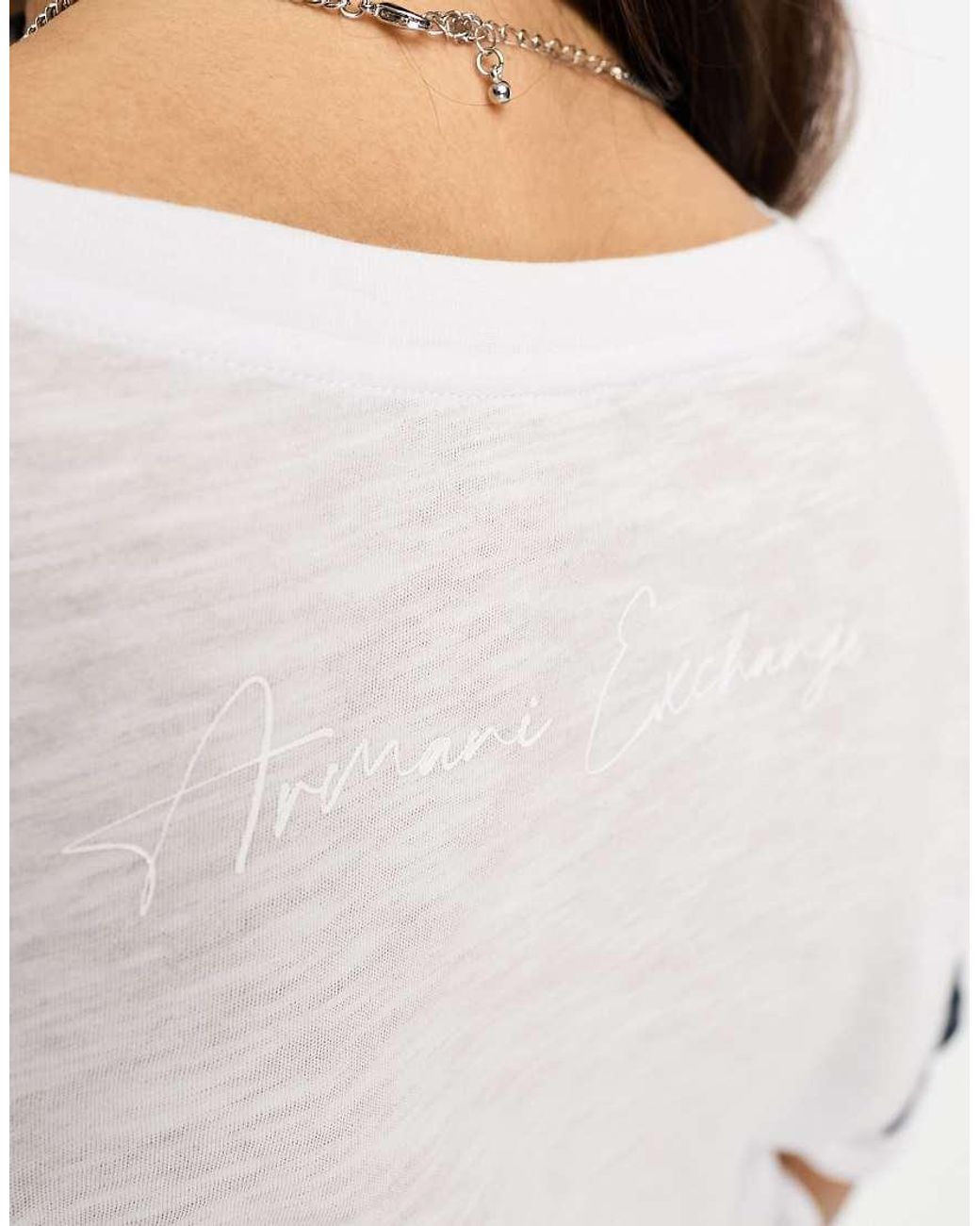 ARMANI EXCHANGE Black Crop T-Shirt