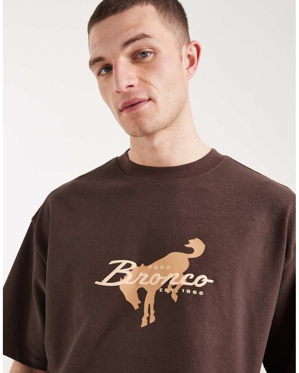 ASOS Brown Oversized Tee With Ford Print for men