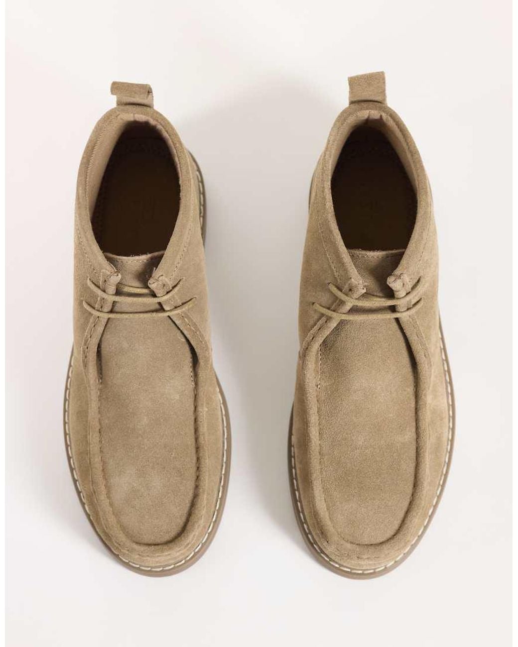 ASOS Natural Lace Up Apron Boots With Gum Sole for men