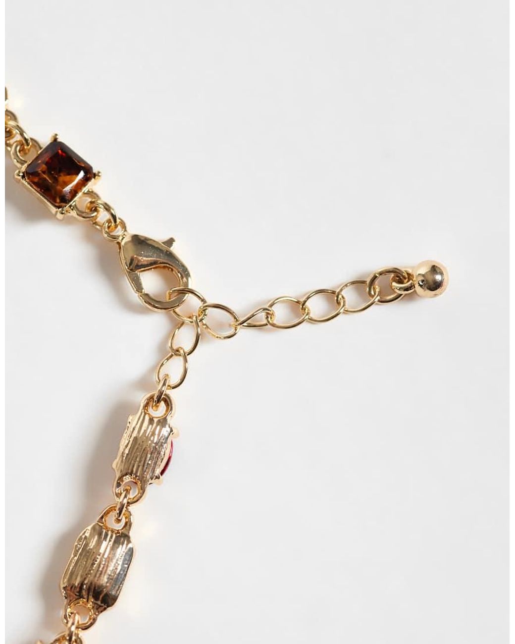 Reclaimed Vintage Metallic Stone Set Bracelet