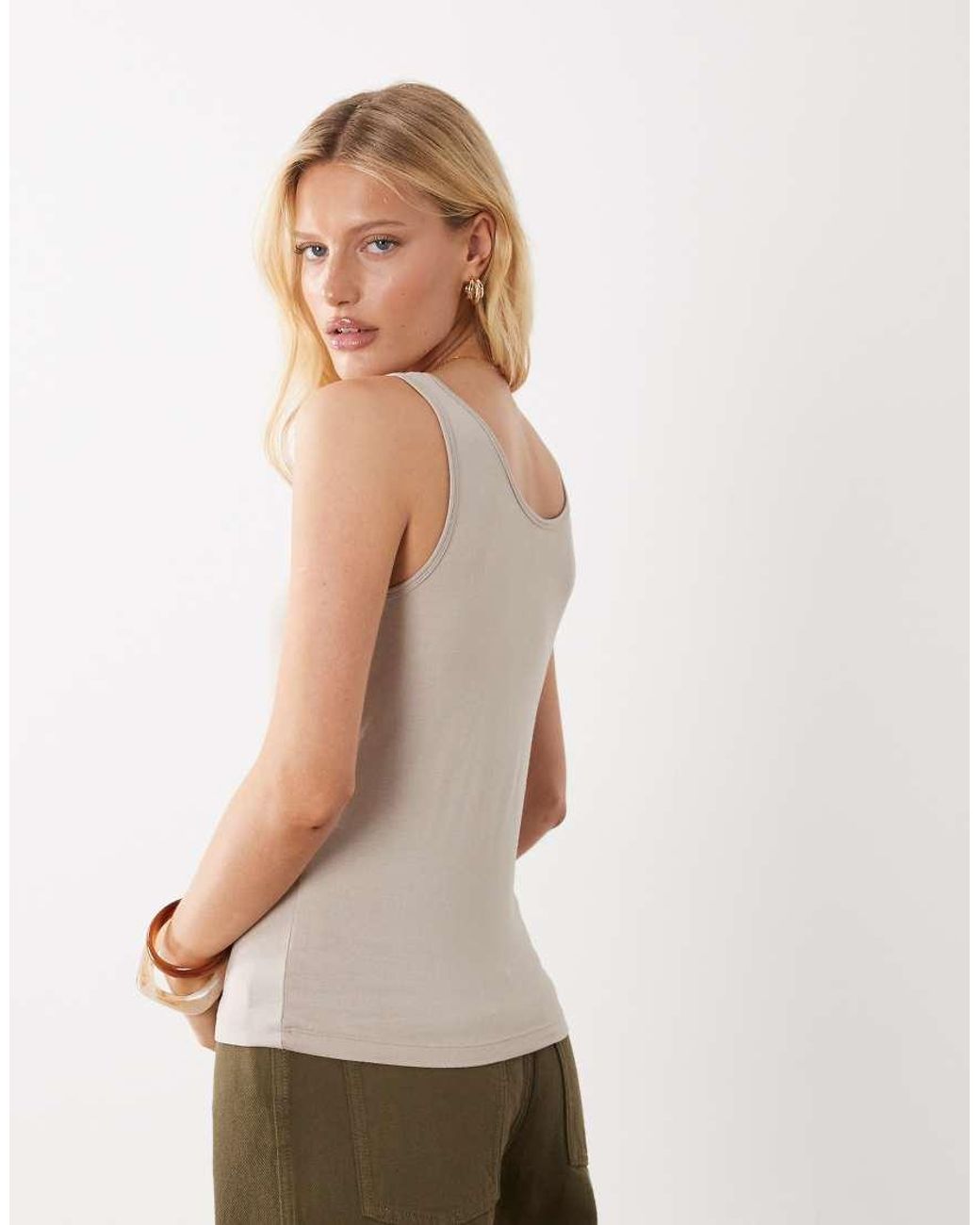 Jdy Natural Ribbed Tank Top