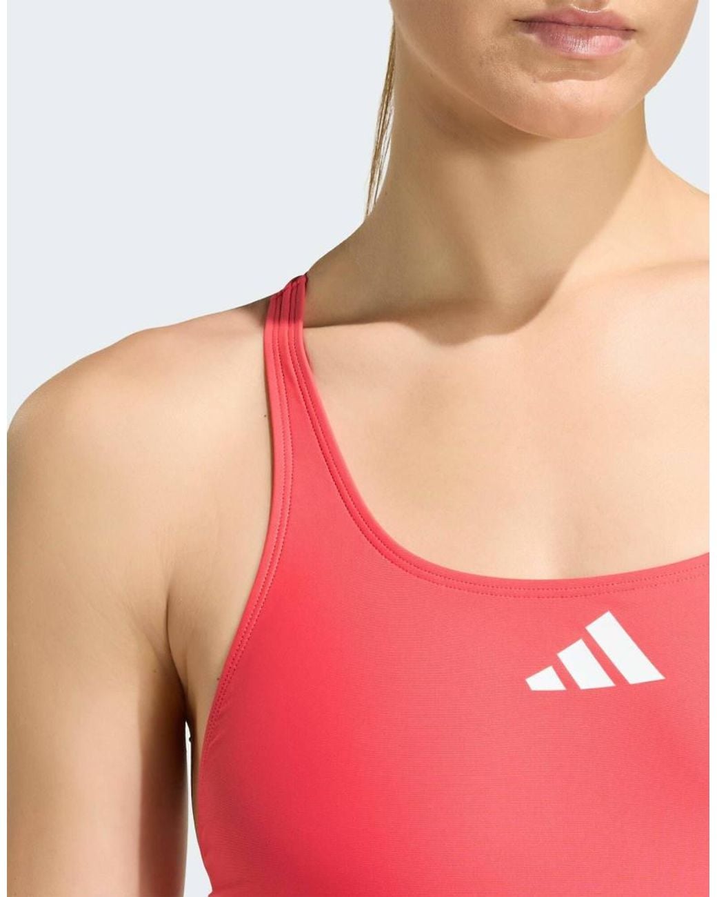 Adidas Originals Red Logo C-back Swimsuit