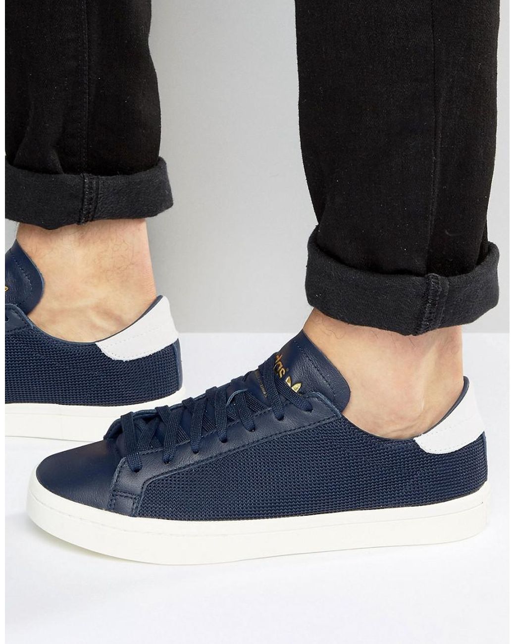 adidas Originals Court Vantage Trainers In Navy S76197 in Blue for Men |  Lyst UK