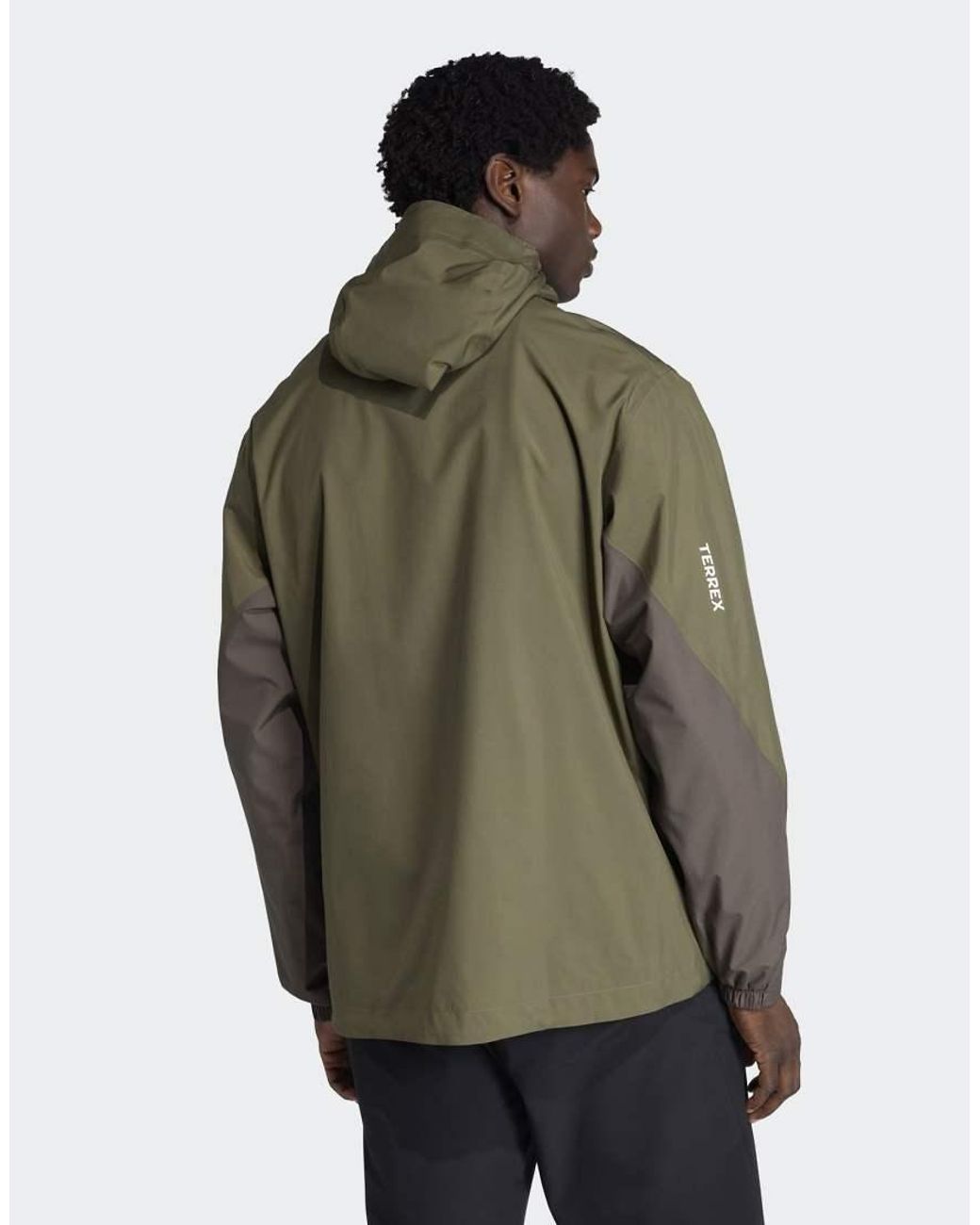 Adidas Originals Gray Terrex Multi 2 Layer Climaproof Rain Jacket for men