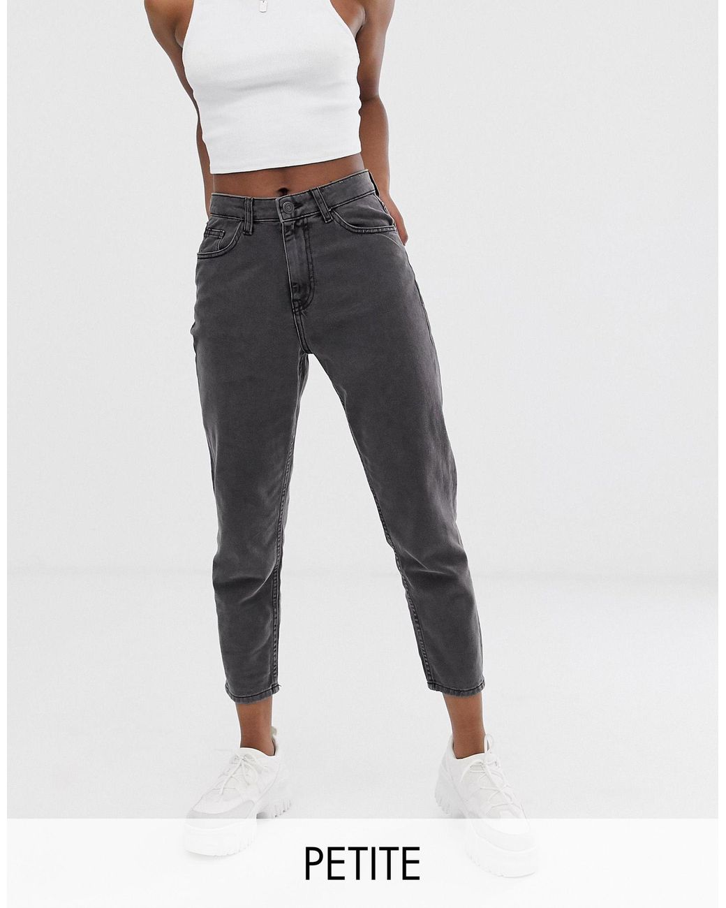 Denim Ankle Grazer Mom Jean in Black 