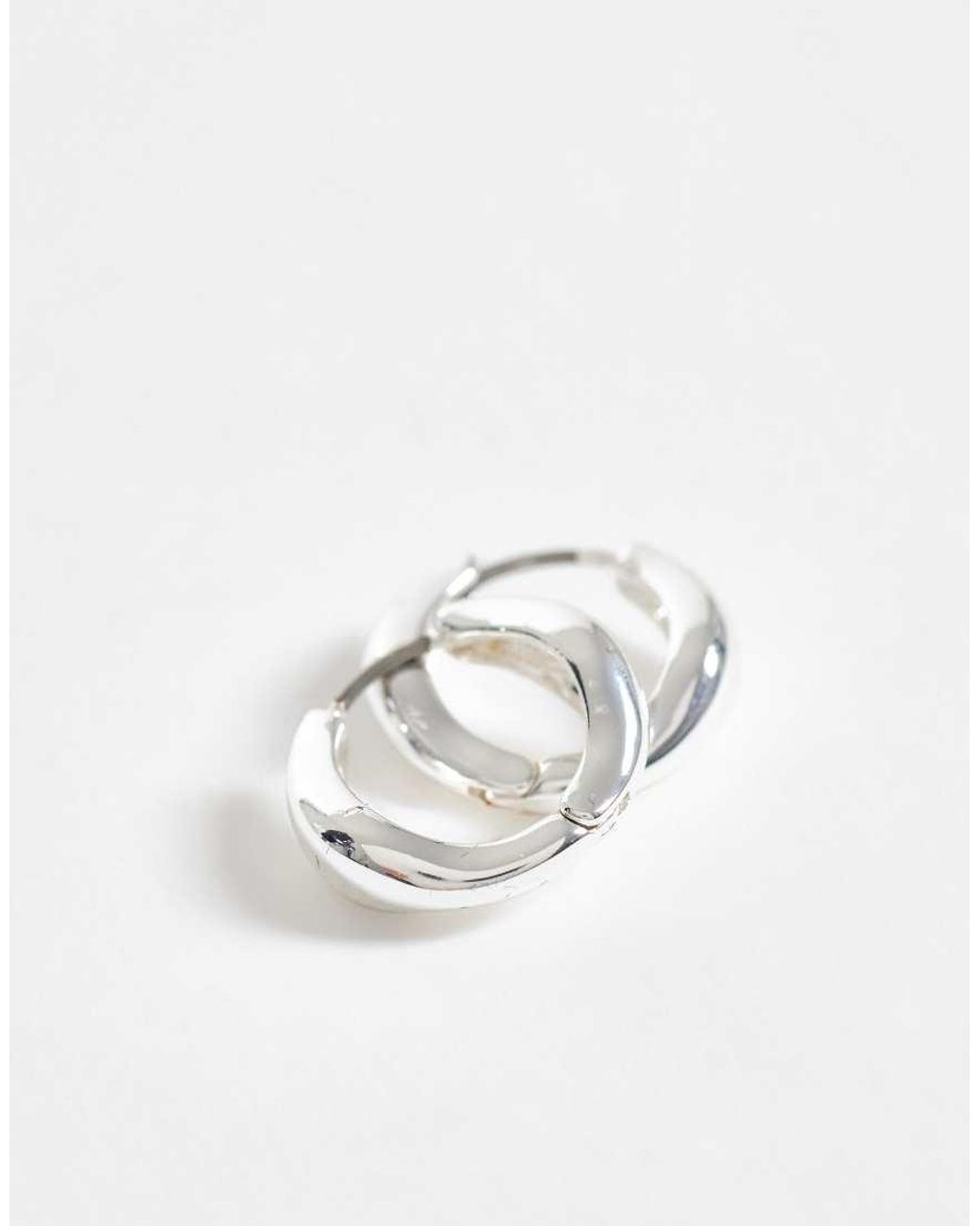 Pieces Metallic Small Chunky Hoop Earrings